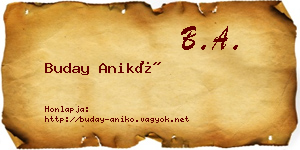 Buday Anikó névjegykártya